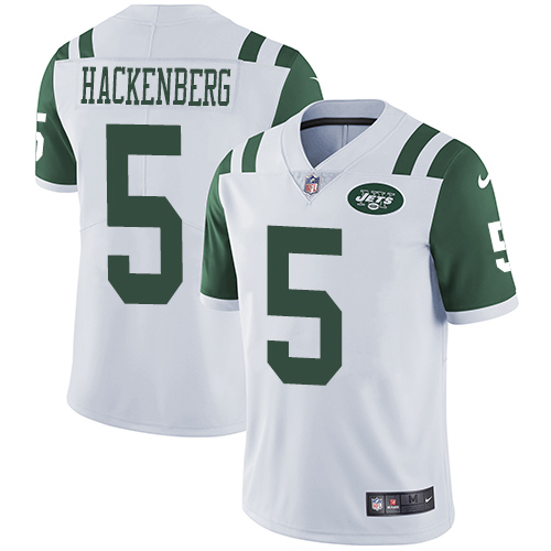 Nike Jets #5 Christian Hackenberg White Men's Stitched NFL Vapor Untouchable Limited Jersey - Click Image to Close